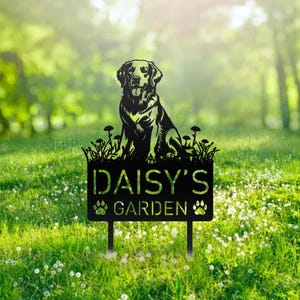 Custom Golden Retriever Dog Metal Memorial Garden Stake Personalized Pet Grave Marker Name Sign Remembrance Stake Decor Sympathy Dog Loss