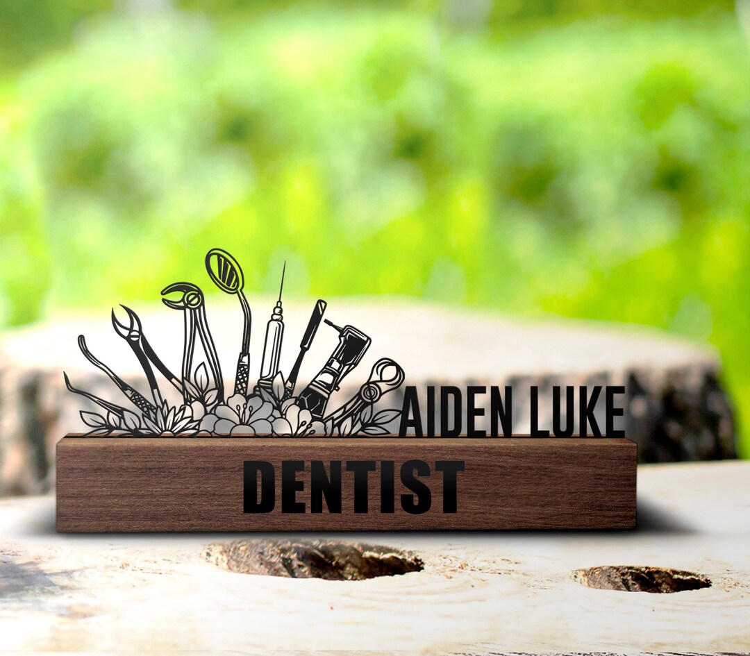 Custom Dentist Desk Name Plate Wedge Personalized Dentist Gift