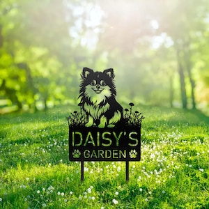 Custom Pomeranian Dog Metal Memorial Garden Stake Personalized Pet Grave Marker Name Sign Remembrance Stake Decor Sympathy Dog Loss