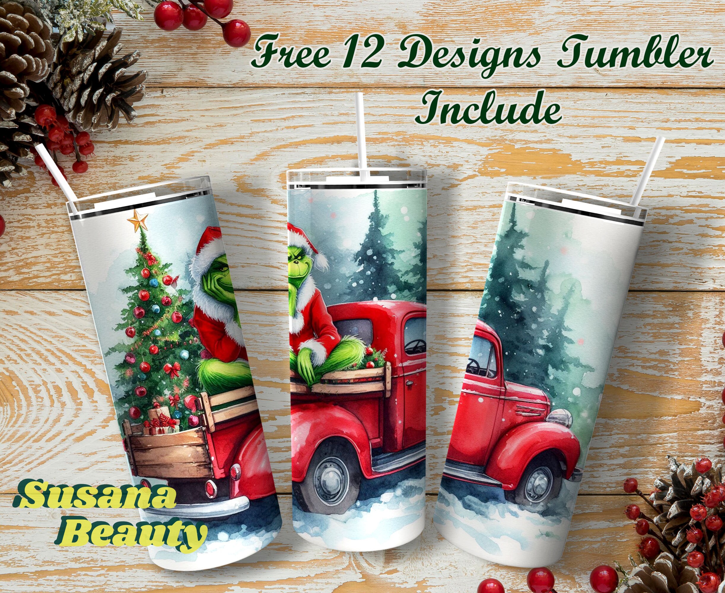 Merry Grinchmas png, Grinch truck png, christmas truck buffalo plaid png,  christmas truck png, silhouette svg fies