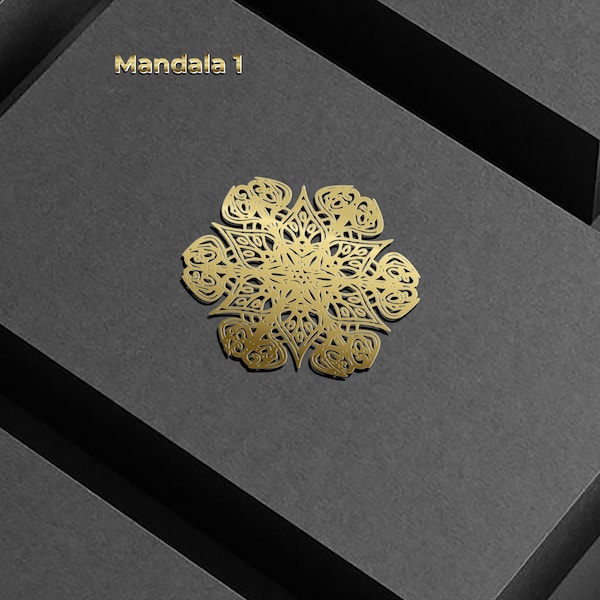 Mandala Gold Metallic Sticker, Flower Nickel Sticker