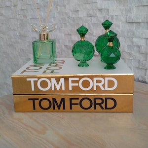 Tom Ford Black Gold-White Gold Decorative Books,Openable Book Box,Storage book box,Coffee Table Decor Book,Fake book box,Tom ford gift books