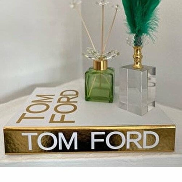 Tom Ford White Gold,Black Grey Decorative Books,Openable Book Box,Storage book box,Coffee Table Decor Books,Fake book box,Tom Ford book box