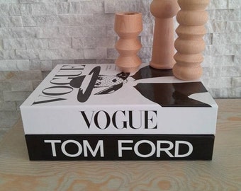 Tom Ford Decorative Books,Openable Book Box,Vogue book box,Coffee Table Books,Fake book box,Black Books,Tom Ford Book,book box,White books