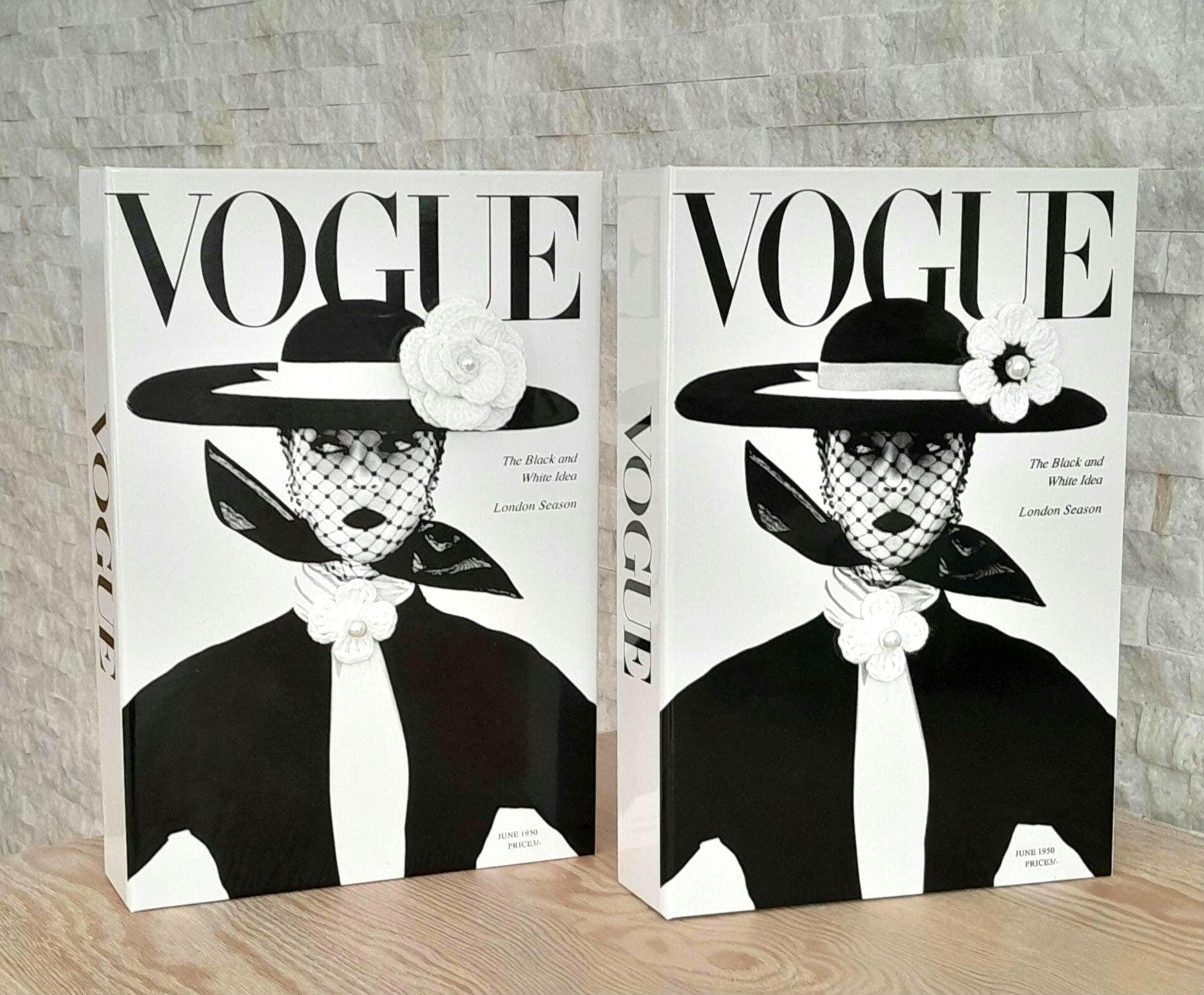 Vogue Coffee Table books,Openable book box,Fake book box,Black Books,White books,Book Staging,Designer decorative books,Book box,Table Decor