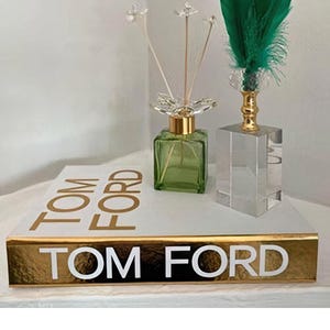 Tom Ford White Gold,Black Grey Decorative Books,Openable Book Box,Storage book box,Coffee Table Decor Books,Fake book box,Tom Ford book box