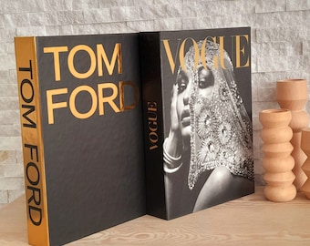Tom Ford-Vogue Coffee Table books,Openable book box,Fake book box,Black Books,Book Staging,Designer decorative books,Tom ford book,Book box