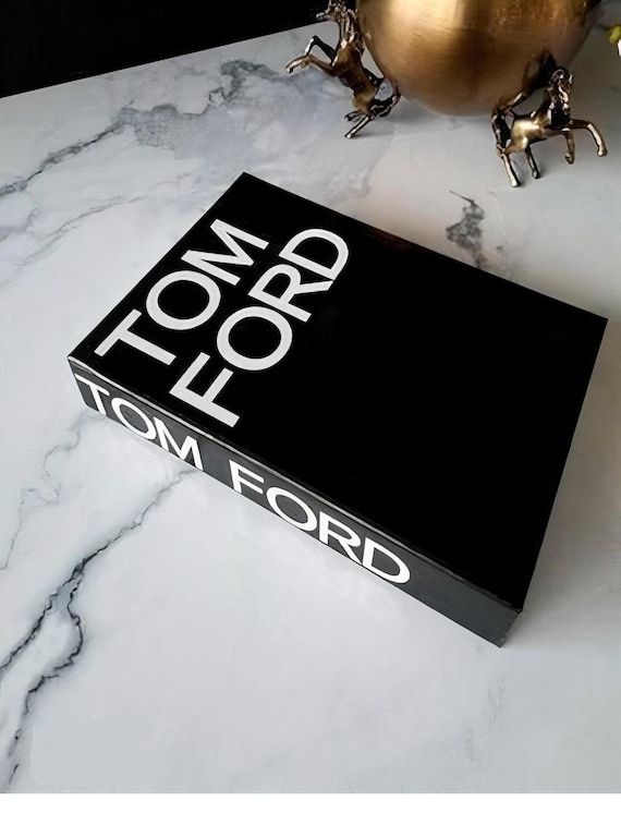Tom Ford Book Box: Coffee Table Decor, Black Storage Book (11x7x2