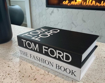Caixa de livros decorativa Tom Ford: Caixa de livros de luxo, decoração de mesa de centro que abre.