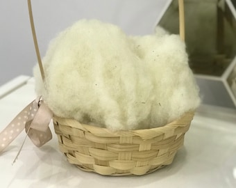 Laine mérinos naturelle de mouton cardée, lavée à l'eau de source, fibres de rembourrage bio pour coussins, oreillers