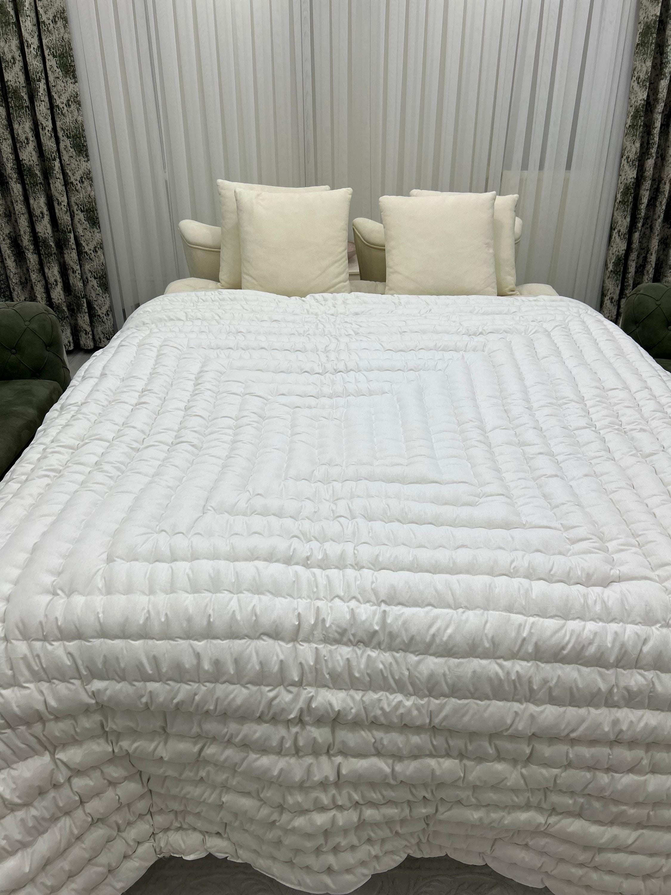 100% Natural WOOL QUILT/ Handmade Stitched Duvet/ Odorless Handcrafted Quilt/ Unpainted Vintage Quilt/ Customizable All Sizes You Want