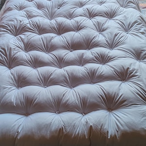 Natural&Organic Cotton Fabric Cover Wool Fiber Futon/ 4&#39;&#39;5&#39;&#39;6&#39;&#39; Thickness/ Customizable Hand-stitiched Fluffy and Soft Topper /Relaxed Sleep