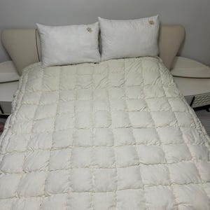 100% Natural WOOL QUILT/ Handmade Stitched Duvet/ Odorless Handcrafted Quilt/ Unpainted Vintage Quilt/ Customizable All Sizes You Want