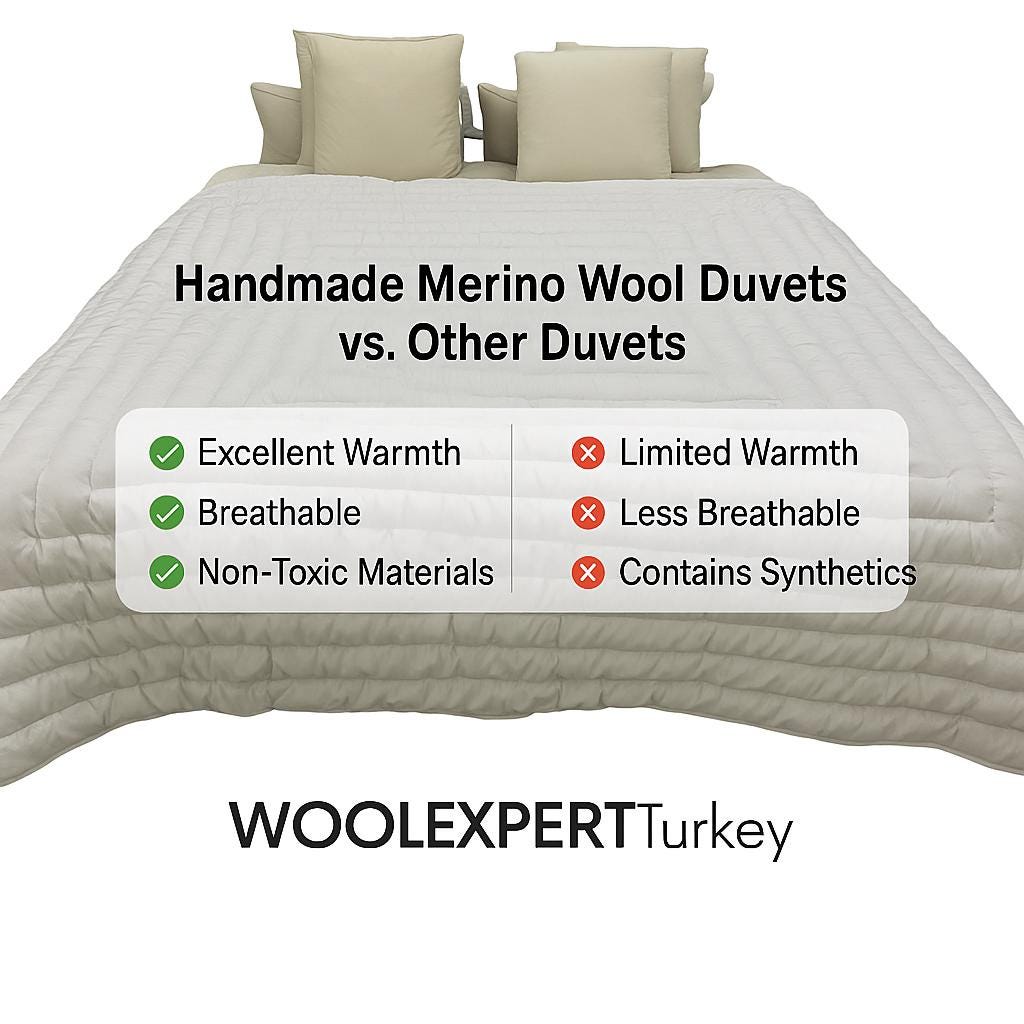 100% Natural WOOL QUILT/ Handmade Stitched Duvet/ Odorless Handcrafted Quilt/ Unpainted Vintage Quilt/ Customizable All Sizes You Want