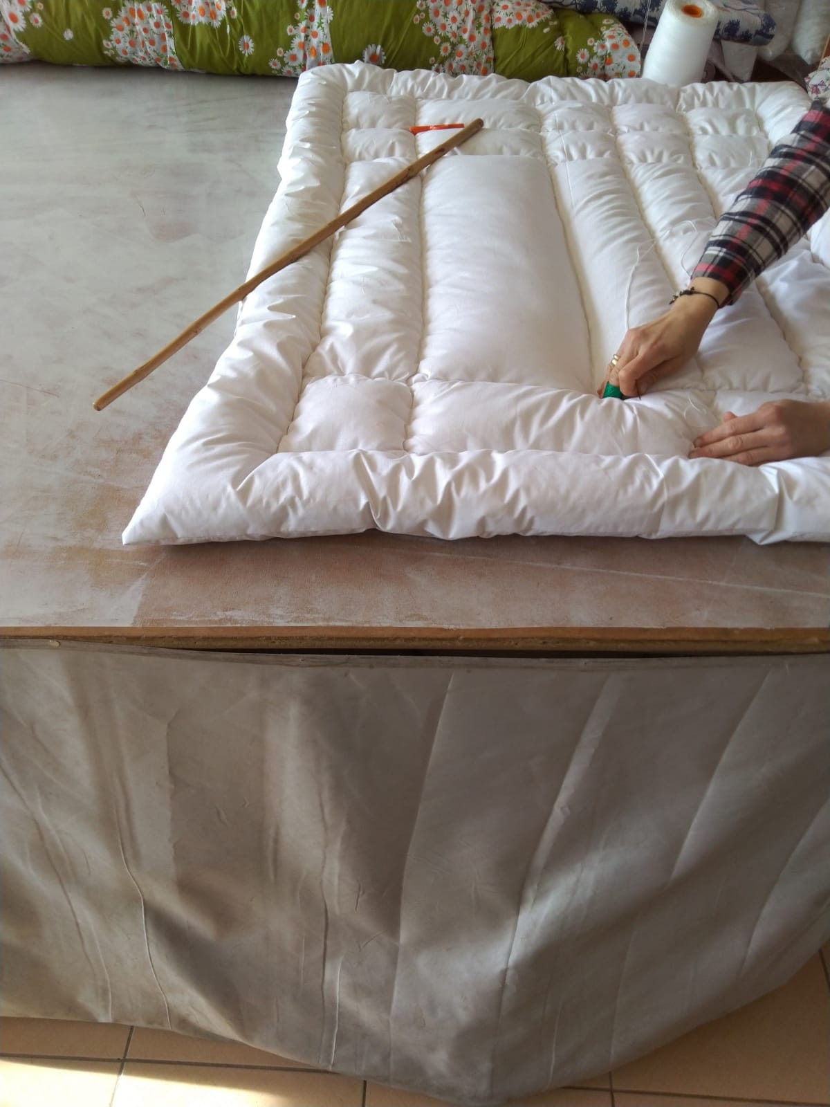 100 COTTON MATTRESS Pad/cotton Filled Topperprotector