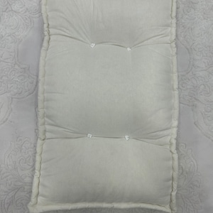 Natural&Organic Cotton Fabric Cover Wool Fiber Futon/ 4''5''6'' Thickness/ Customizable Hand-stitiched Fluffy and Soft Topper /Relaxed Sleep