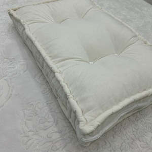 Natural&Organic Cotton Fabric Cotton Filled Futon/ 4''5''6'' Thickness/ Customizable Hand-stitiched Fluffy and Soft Topper /Relaxed Sleep