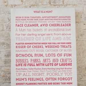 WHAT IS A MUM? Poem A4 Instant Digital Download, Mum Gifts, Mothers Day Gifts, Wall Art, Mom Gift Ideas