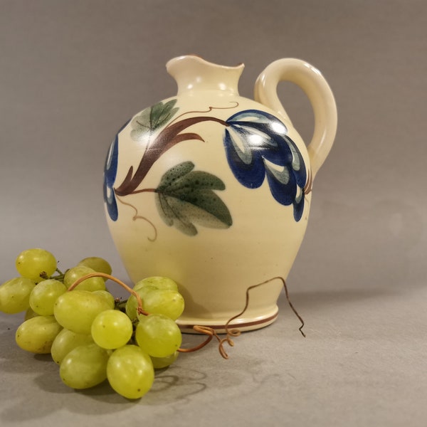 Bo Fajans Art ceramic vase, a jug of house wine, pottery from Sweden, hand painted, ceramic artware, Swedish vintage.