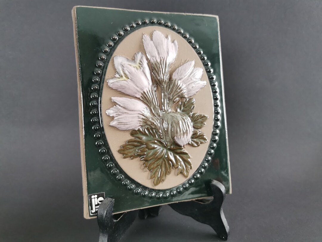 Vintage Ceramic Wall Decor With Wild Flowers anemone Etsy