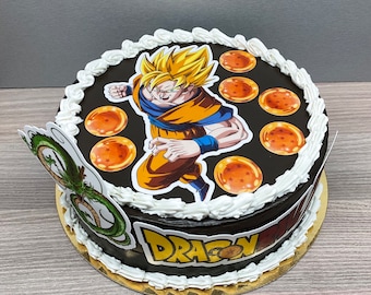 Lot Dragon Ball Z en Azyme PREMIUM - Impression alimentaire comestible pour décoration de gâteau personnages dessins animés sangoku boules c