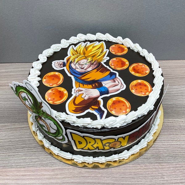 Lot Dragon Ball Z en Azyme PREMIUM - Impression alimentaire comestible pour décoration de gâteau personnages dessins animés sangoku boules c
