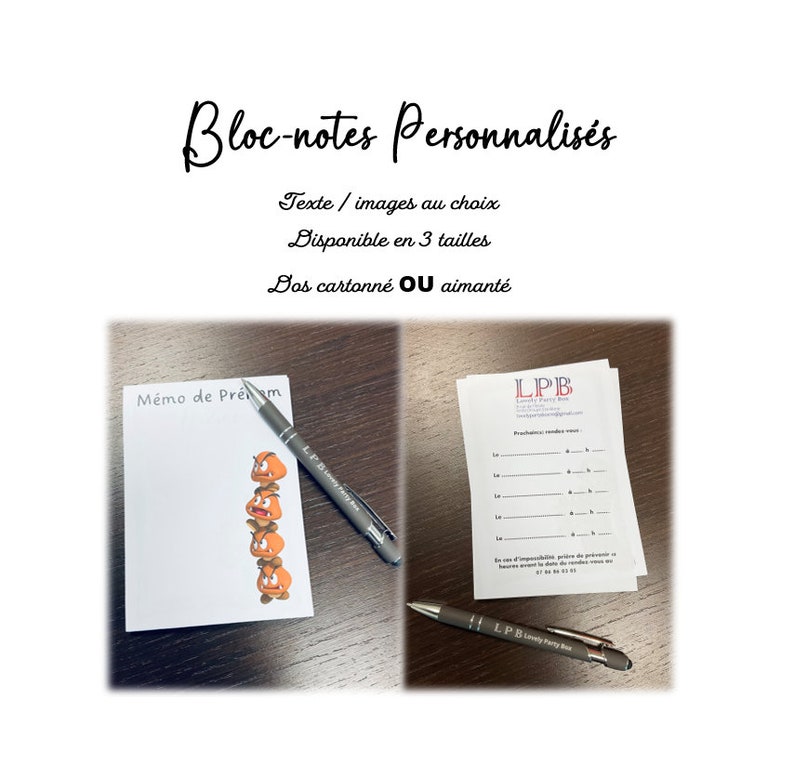 Blocs-notes personnalisés Mémo carnet pour message cadeau original post it to do list image 1