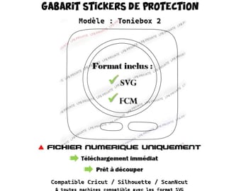 Toniebox 2-template SVG sticker protection template file for digital download/Cricut and cutting machines, ScanNCut…