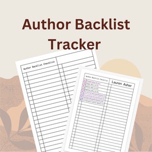 Author Backlist Digital Template Checklist