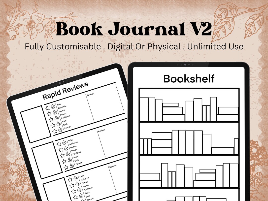 Book Journal Version 2 Digital or Physical - Etsy