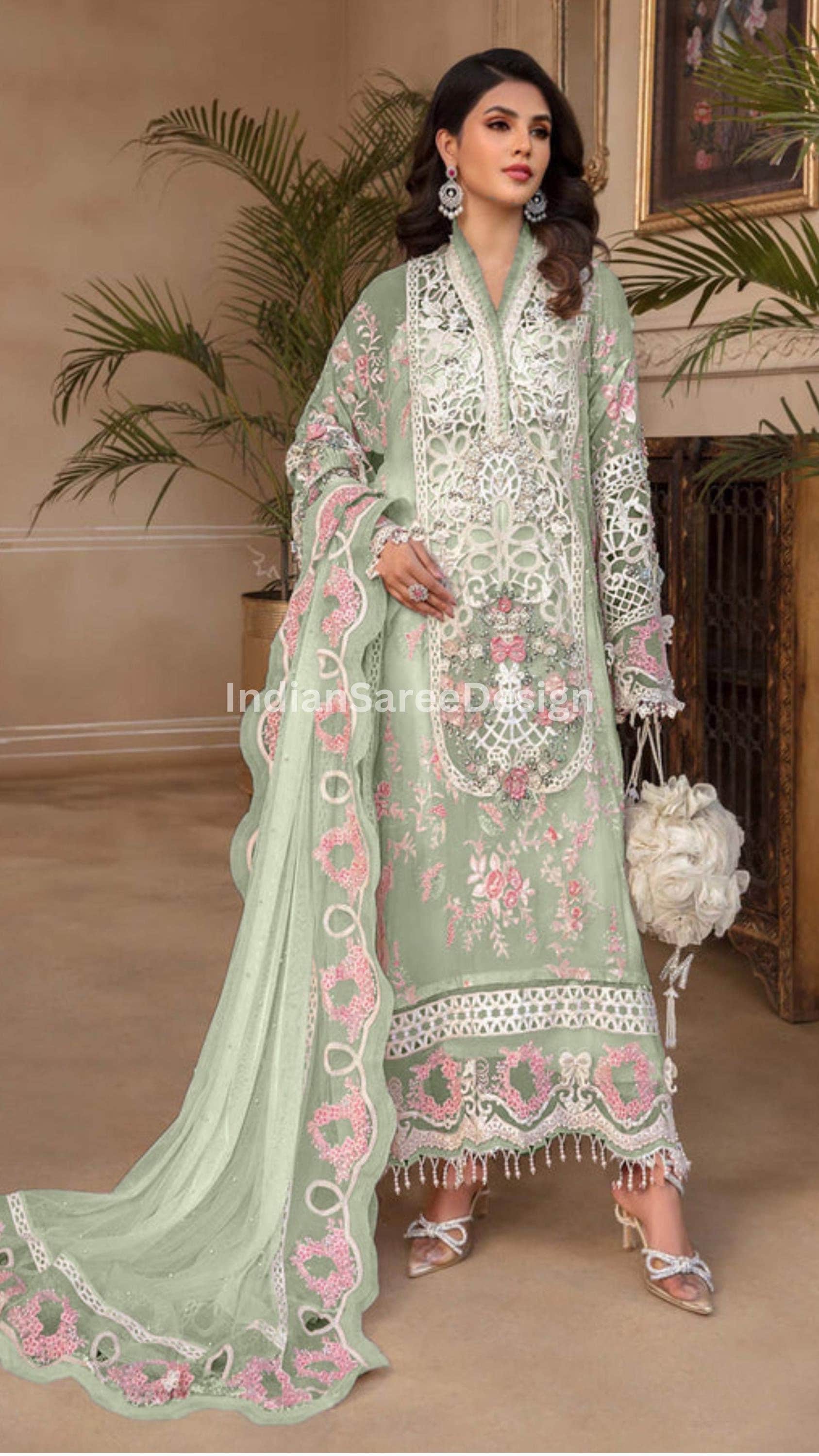 V Neck Salwar Suit - Etsy