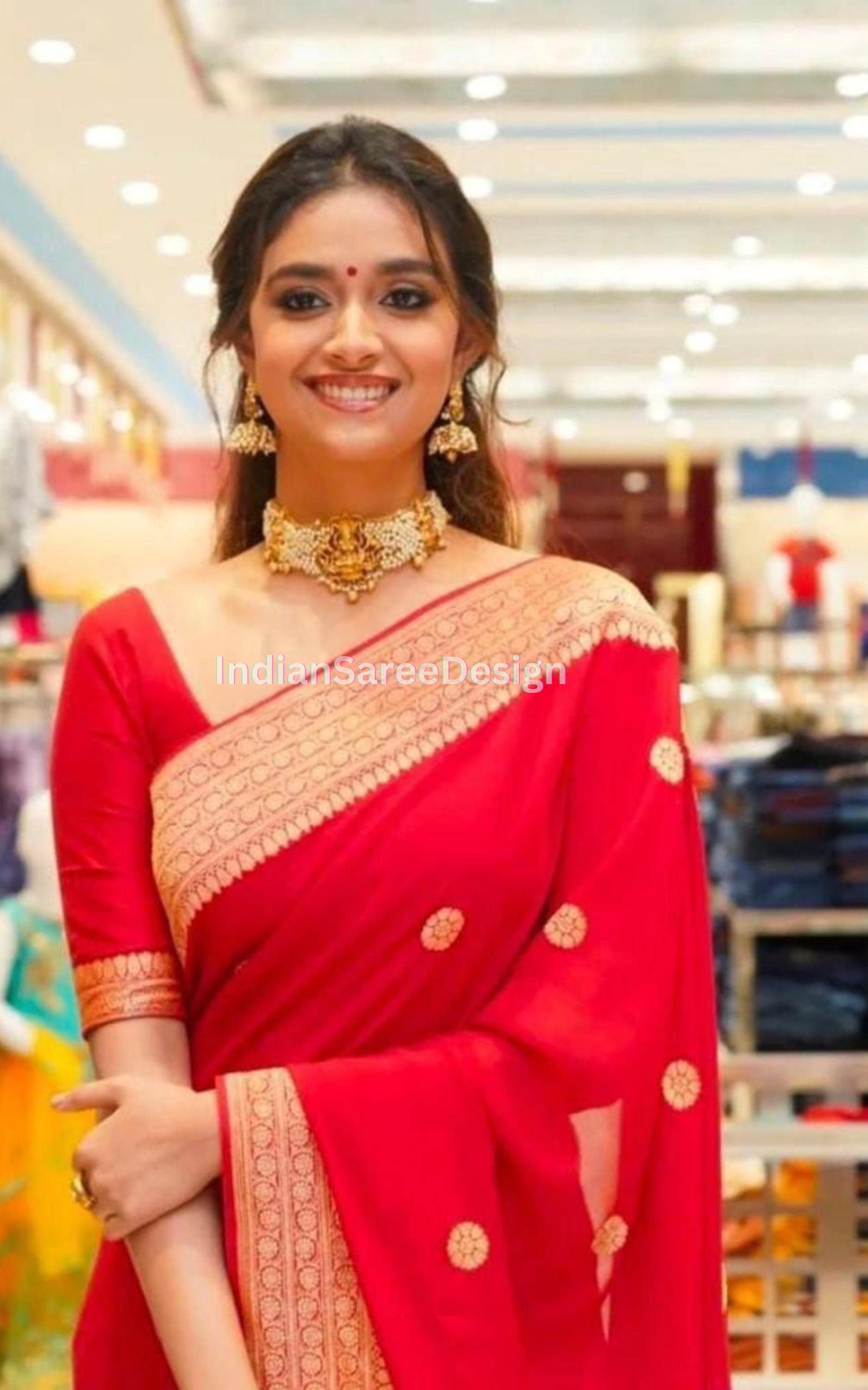 Red and Gold Saree - Etsy Canada