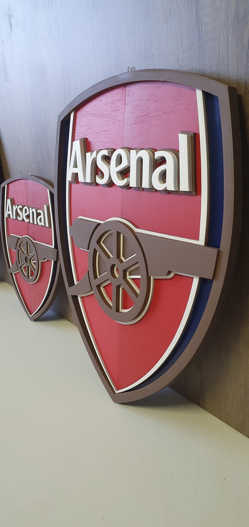 3d Arasenal wooden logo, Arsenal wooden sign, Arsenal FC box image 1