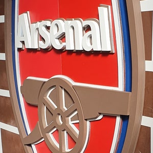 3d Arasenal wooden logo, Arsenal wooden sign, Arsenal FC box image 3