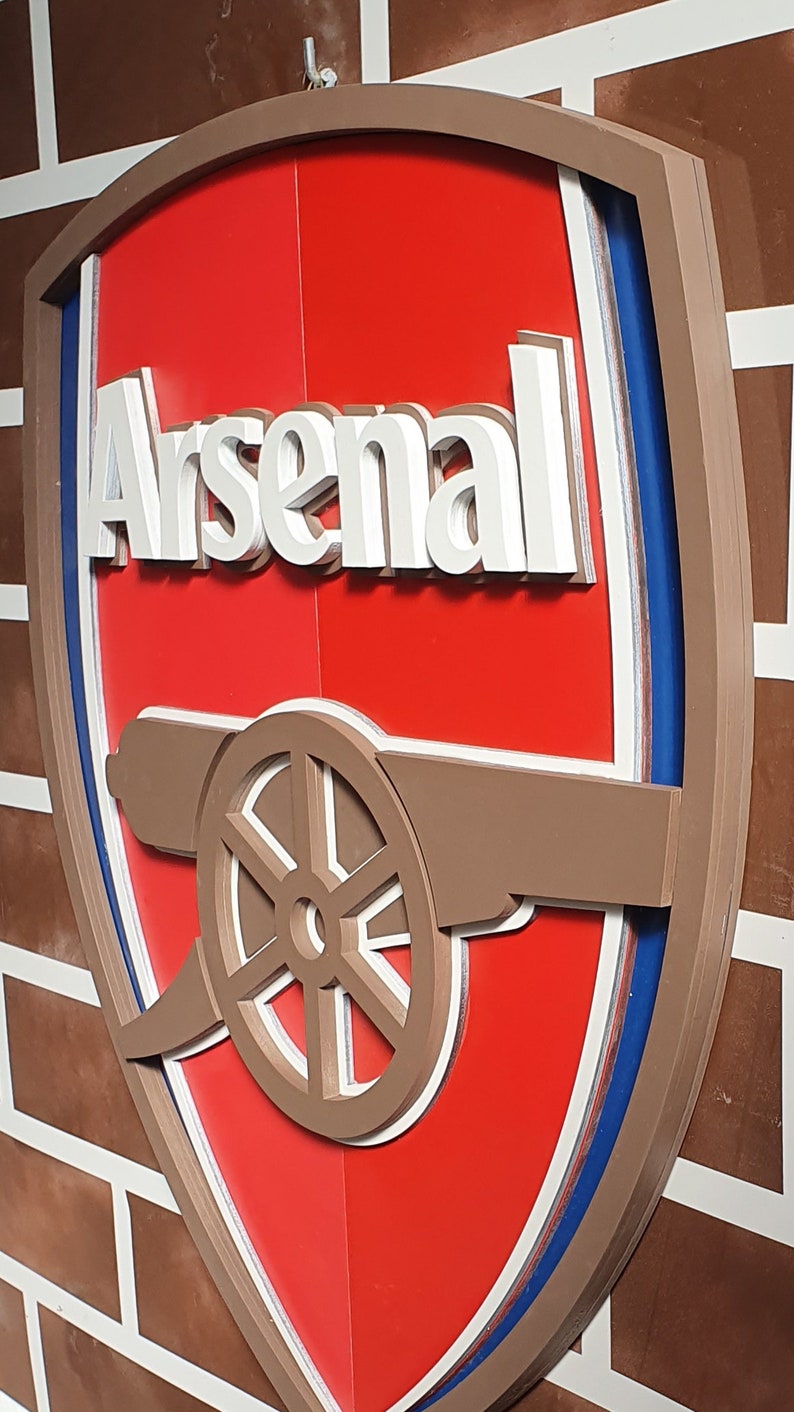 3d Arasenal wooden logo, Arsenal wooden sign, Arsenal FC box image 3