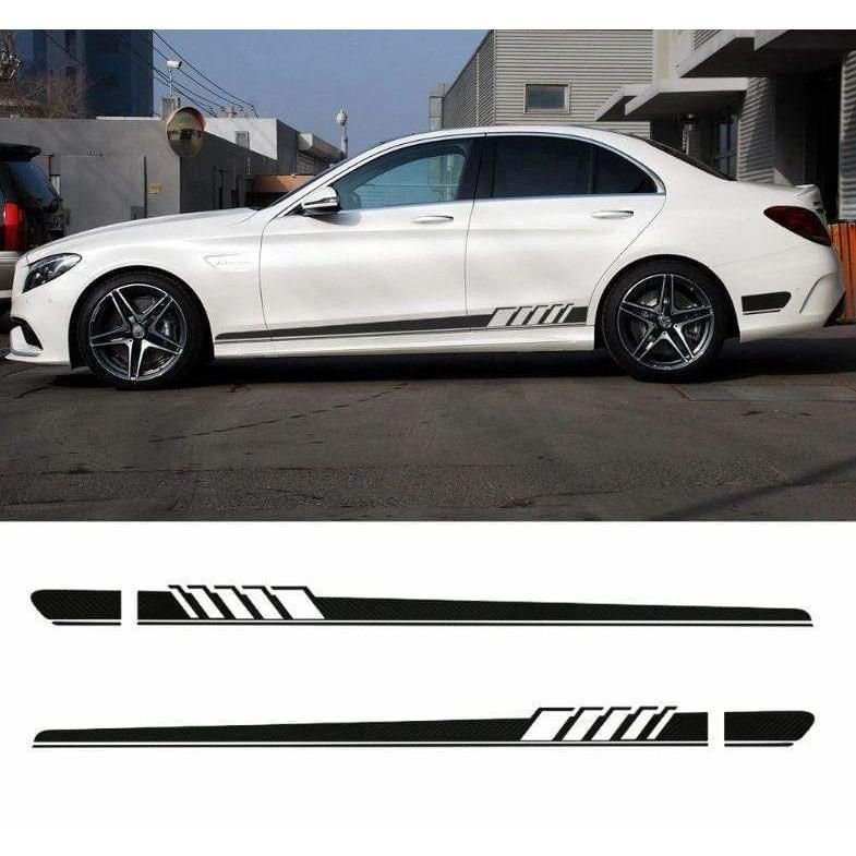 LMLZNP Car Side Skirt Stickers Decal,for Mercedes Benz C63 amg Coupe GT  W205 W204 C43 Accessories Hood Roof Racing Side Stripe Vinyl Decal Car  Sticker
