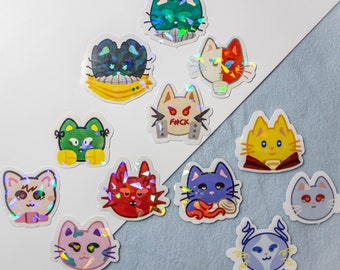 My Hero Catademia Students Holographic Stickers