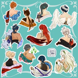 Good Morning Genshin Character Stickers