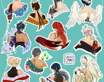 Good Morning Genshin Character Stickers