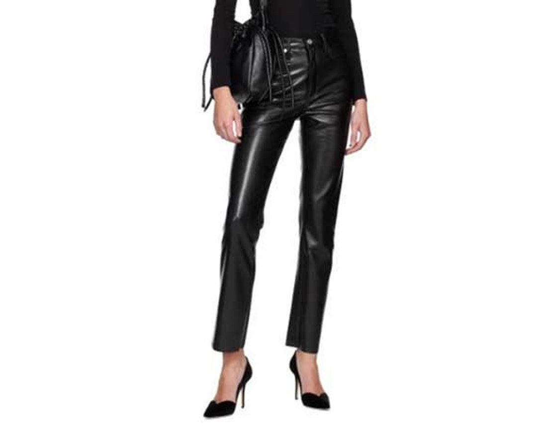 Women Leather Pants Genuine Leather Pants Women in Black Color - Etsy