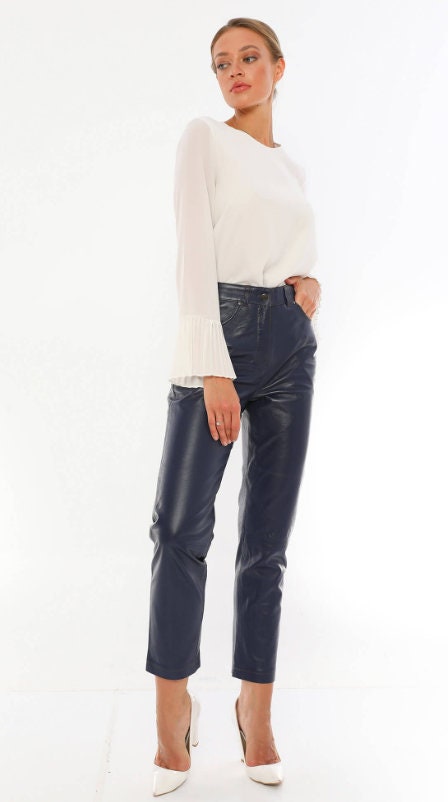Women Leather Pants Genuine Leather Pants Women in Original - Etsy