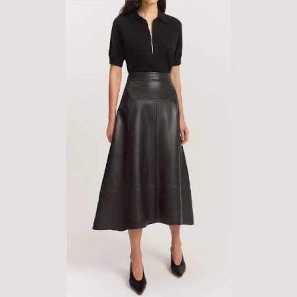 Skirts women leather Skirt in genuine black leather skirts women leather skirts