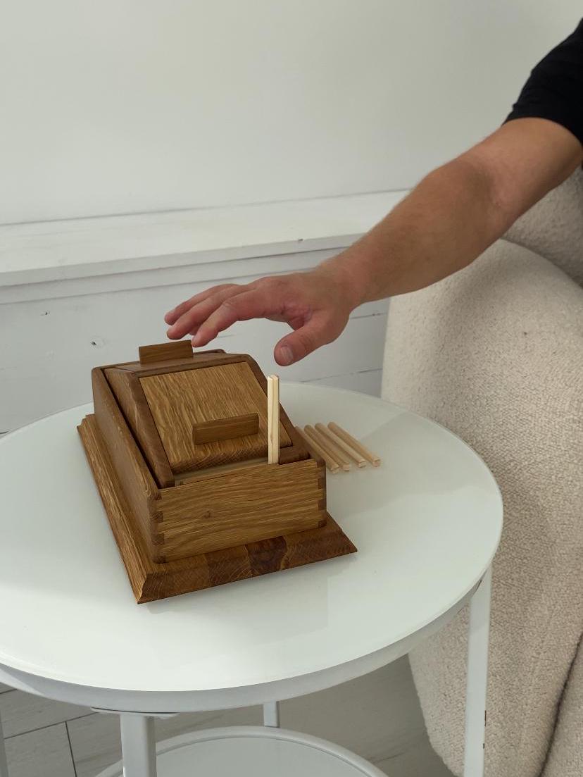 wood cigarette box surprise & delight magic wooden dispenser “duo” | Oak Cigarette Case | Handcrafted Cigarette | Eco-friendly Cigarette Pack/storage Easy tricks make a cigarette