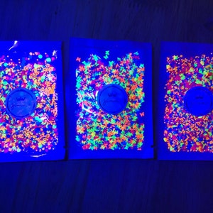 Neon Konfetti Regenbogen chunky Glitter für Tumbler, Schleim, Nailart, Resin Zubehör, Formen Mix, Kawaii Pailletten