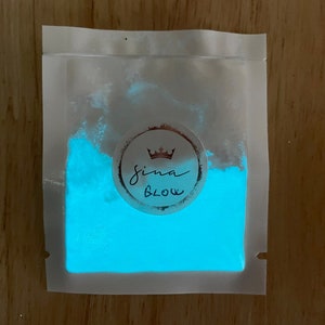 Glow in the dark blue pigment powder, do it yourself, resin supplies, polymer clay, painting