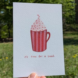 Hot Chocolate Grußkarte | A6 Card | Sweet Illustrated Card | Grußkarte Take a break | Zeit für dich | Süße Grußkarte | Coffeebreak | Schoko