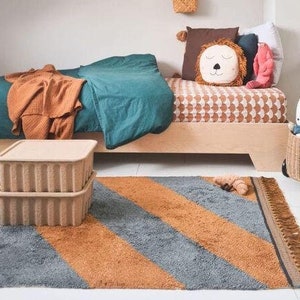 Tapete tufado à mão | Tapete macio e aconchegante para quarto para decoração moderna | Tapete de tamanho personalizado | Perfeito para sala de estar e área de corredor | Tapetes Boho