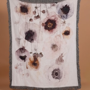 Boho bloemen katoenen plaid, handgemaakte blokgedrukte deken, Indiase handgeweven geweven plaid, katoenen bankhoes, lichtgewicht plaid