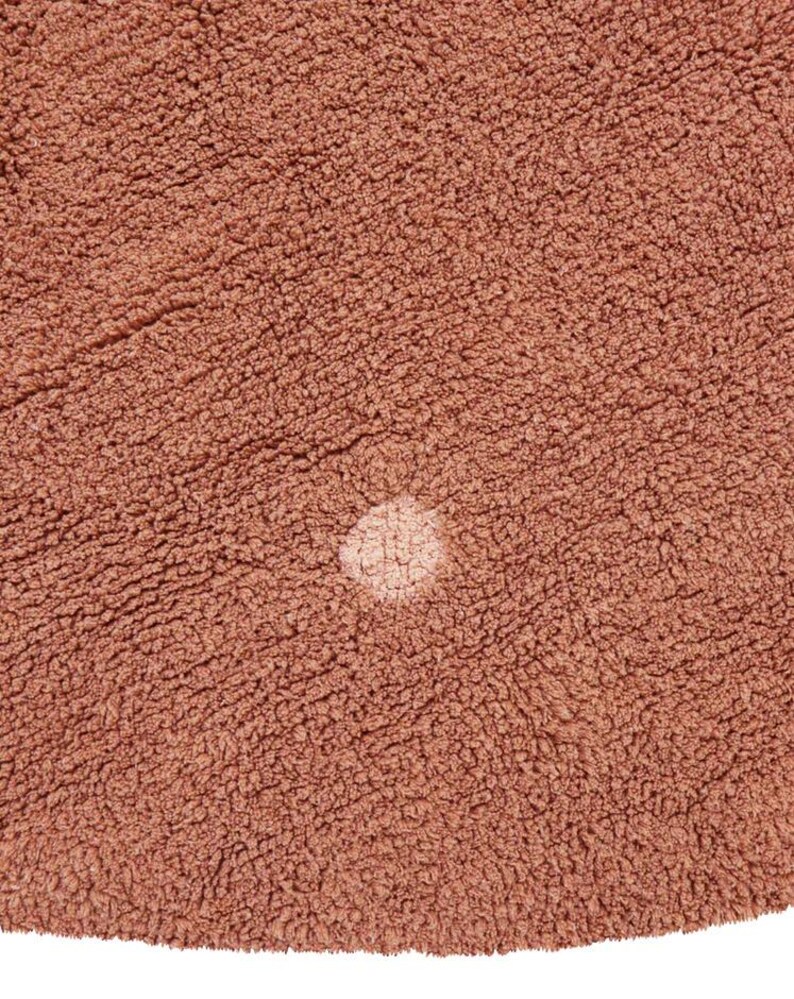 Brown Polka Dot Round Cotton Rug: Hand Tufted Nursery Decor image 4