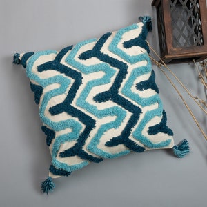 Aesthetic Boho Tufted Pillow Cover – Neutral Textured Cushion for Cozy Room Vibes, 20x20 Modern Farmhouse Decor | Couch Accent Pillow